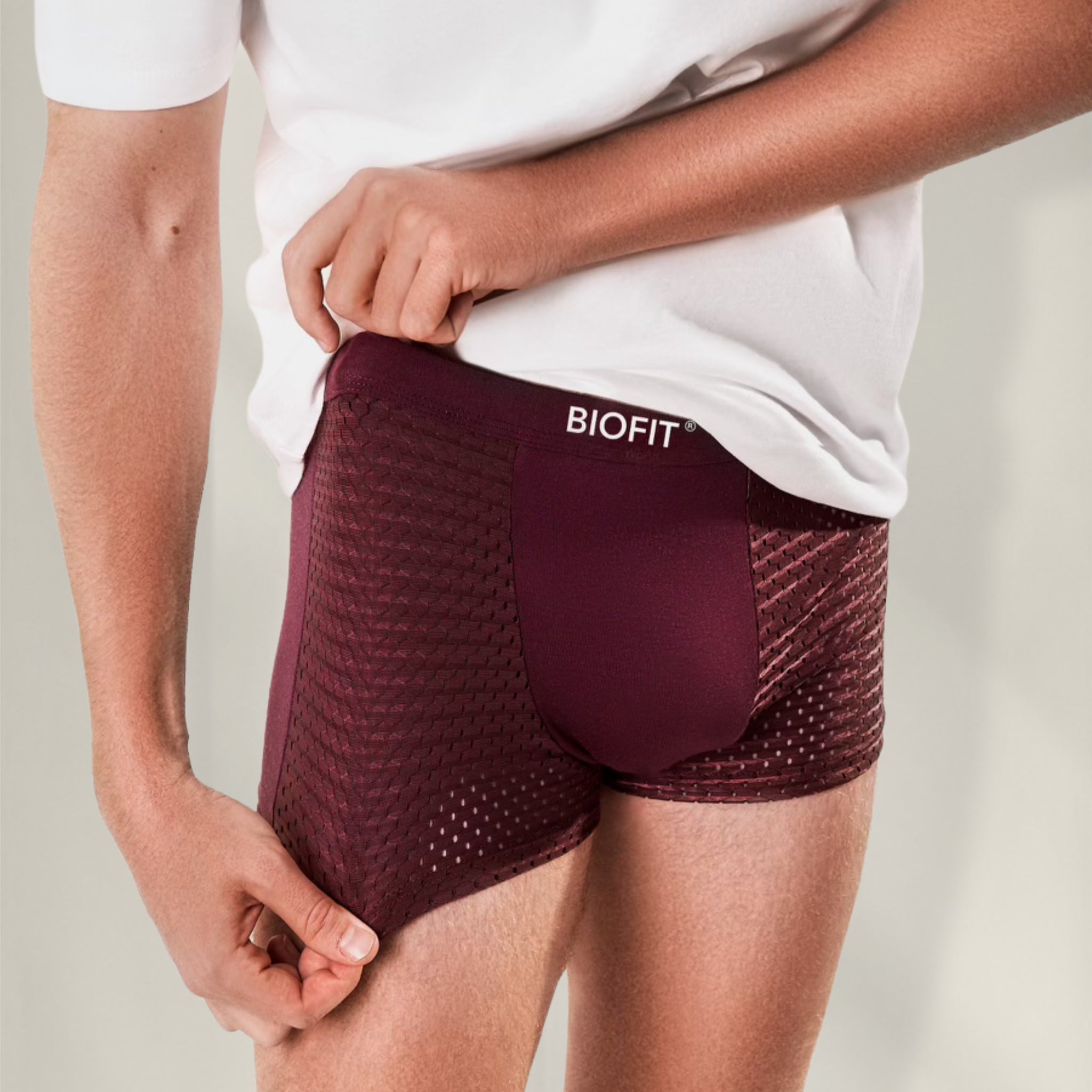 Pack de 5 bóxers de bambú BIOFIT® en color rojo | + 5 GRATIS