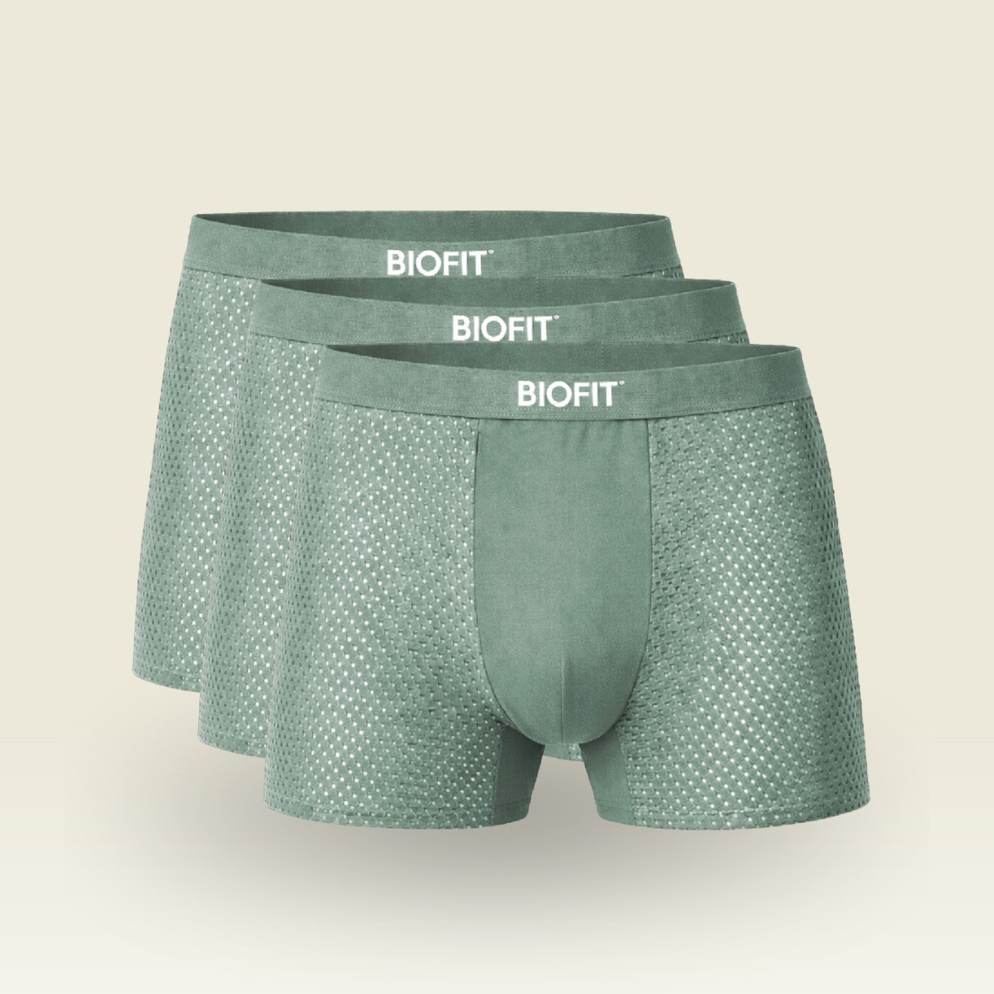 BIOFIT Essentials Boxer Trunks 3-Pack Green