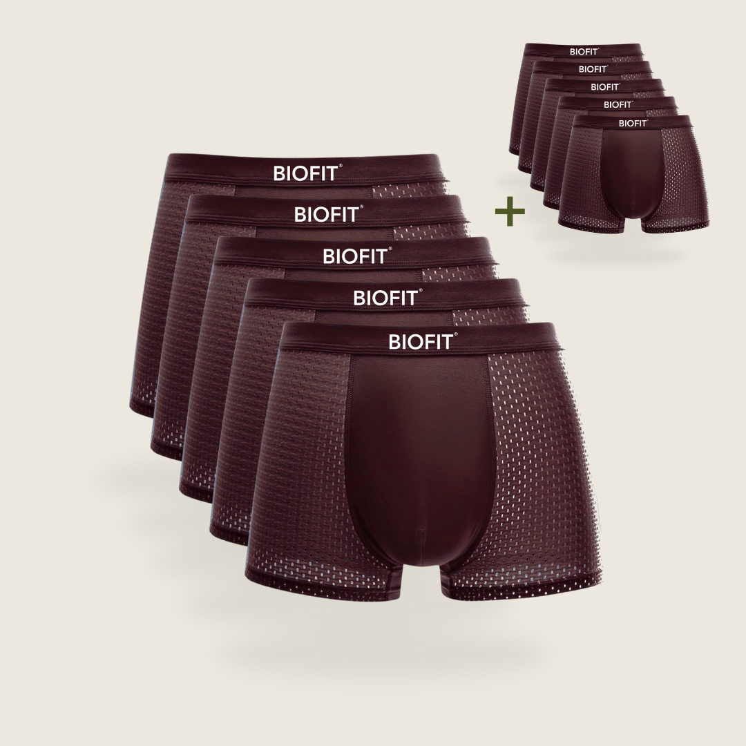 Pack de 5 bóxers de bambú BIOFIT® en color rojo | + 5 GRATIS